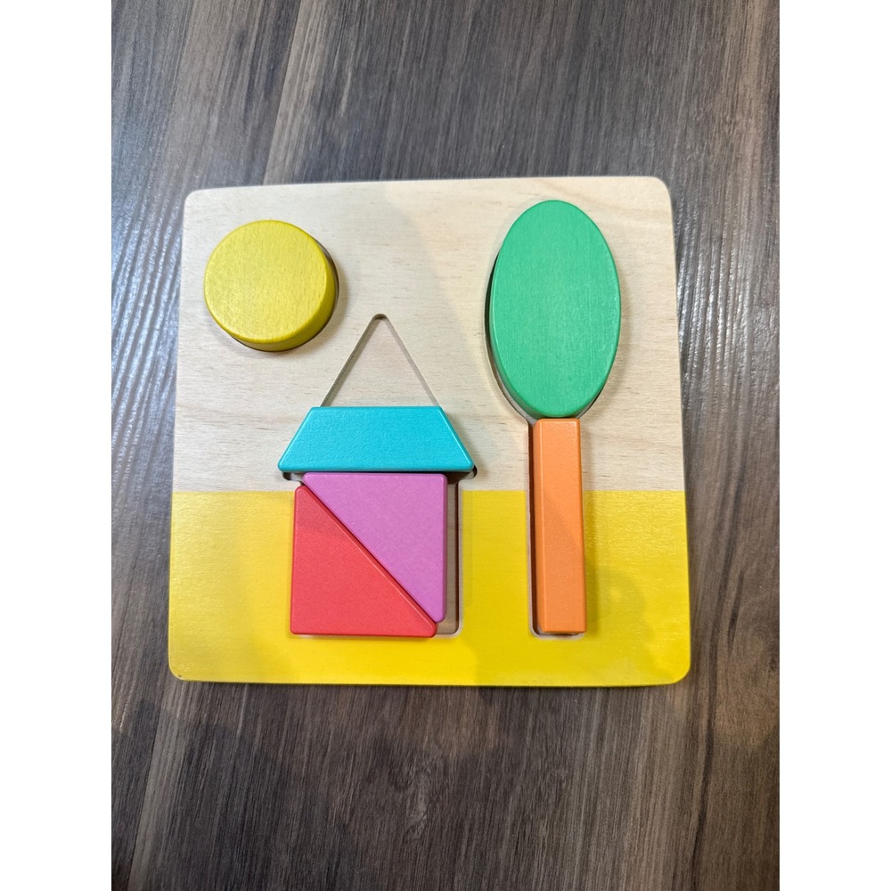 Lovevery Sunny Days Wooden Chunky Puzzle Multicolor Double Sided Missing Piece